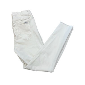 JOES JEANS White High Rise Stretch Raw Edge Bottom Straight Leg Denim Jean 31